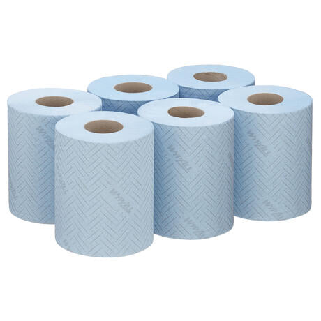 BOBINE DEVIDAGE CENTRAL WYPALL REACH L10 BLEU 430 FORMATS 1 PLI 18,3X38CM X6