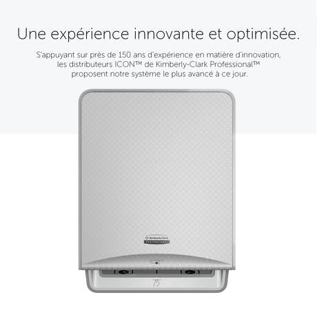 DISTRIBUTEUR D’ESSUIE-MAINS ROULEAUX À DÉCOUPE AUTOMATIQUE & OPTIQUE ICON GRIS MOSAÏQUE
