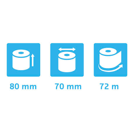 BOBINE ADDITION PAPIER THERMIQUE 80X70MM - 72M X20