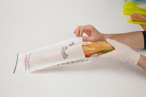 SAC SANDWICH PAPIER IMPRIMÉ 120X350MM BLANC X1000
