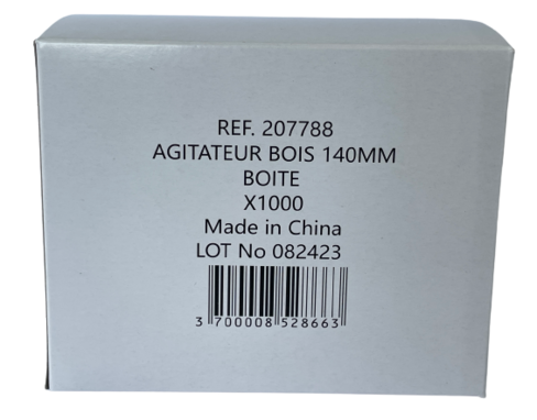 AGITATEUR BOIS 14CM BOÎTE X1000