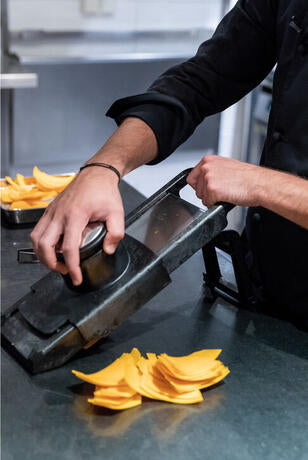 MANDOLINE EXOGLASS 2000 "S" AVEC POUSSOIR