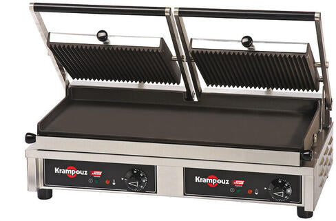 KRAMPOUZ GRILL FONTE RAINURÉE AMOVIBLE DOUBLE 3,76 KW
