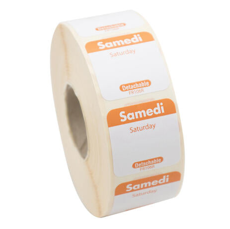 ÉTIQUETTES DLC JOUR DE LA SEMAINE AUTOCOLLANTES 2,5X2,5 CM SAMEDI ORANGE X1000