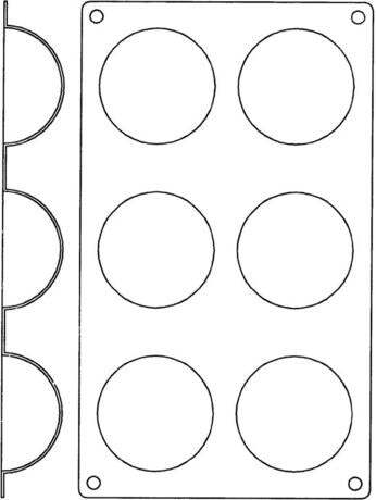 GASTROFLEX PLAQUE GN 1/3 325X176 DE 6 DEMI-SPHÈRES 7 CM
