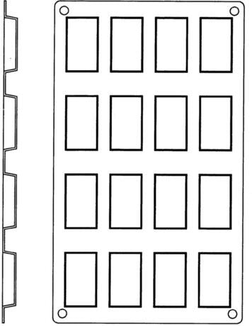 GASTROFLEX PLAQUE GN 1/3 325X176 DE 16 FINANCIERS 4.9X2.6 CM