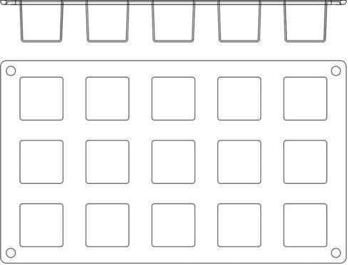 GASTROFLEX PLAQUE GN 1/3 325X176 DE 15 CUBES 3.5 CM