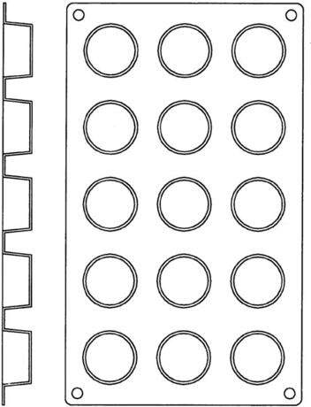 GASTROFLEX PLAQUE GN 1/3 325X176 15 PETITS FOURS RONDS 4CM
