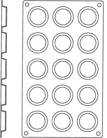 GASTROFLEX PLAQUE GN 1/3 325X176 DE 15 TARTELETTES 4.5 CM
