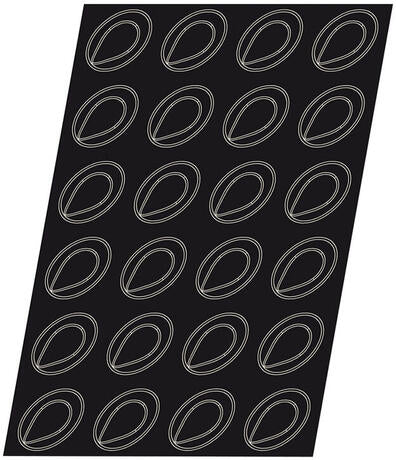 FLEXIPAN 60X40 PLAQUE DE 24 OVALES ÉCHANCRÉS 8.5X6.1 CM