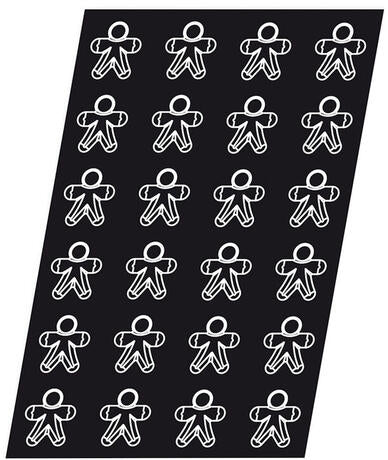 FLEXIPAN 60X40 PLAQUE DE24 BONHOMMES ÉPIC 7X6.5 CM