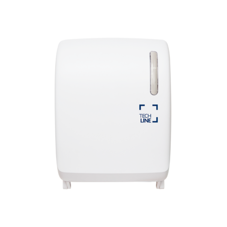 DISTRIBUTEUR D’ESSUIE-MAINS ROULEAUX À DÉCOUPE AUTOMATIQUE TECHLINE BLANC