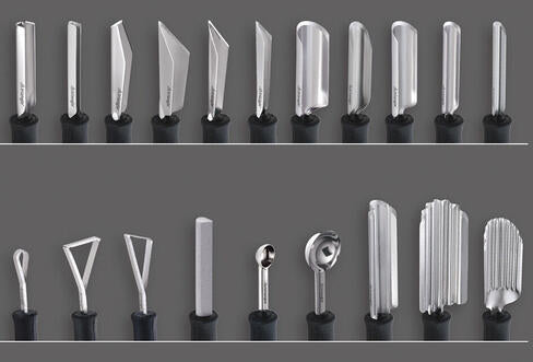 SET DE 20 OUTILS À SCULPTER INOX