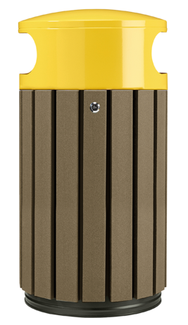CORBEILLE 40L A POSER OU A FIXER ZENO ETIK A LATTES MARRON / JAUNE