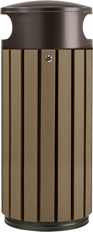 CORBEILLE 60L A POSER OU A FIXER ZENO ETIK A LATTES MARRON / GRIS MANGANESE