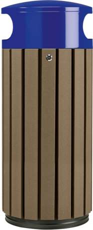 CORBEILLE 60L A POSER OU A FIXER ZENO ETIK A LATTES MARRON / BLEU OUTREMER