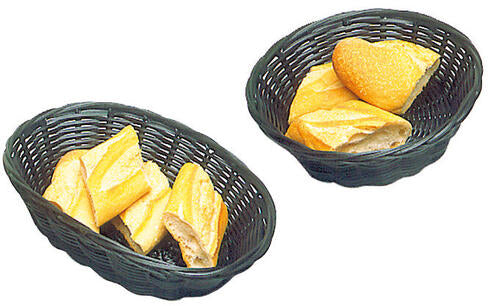 CORBEILLE À PAIN EN POLYPROPYLÈNE OVALE NOIR 23,5 X 16 CM