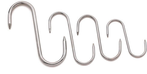 ESSES DE BOUCHERIE INOX 2 POINTES 8 CM DIAMÈTRE 4 MM X10